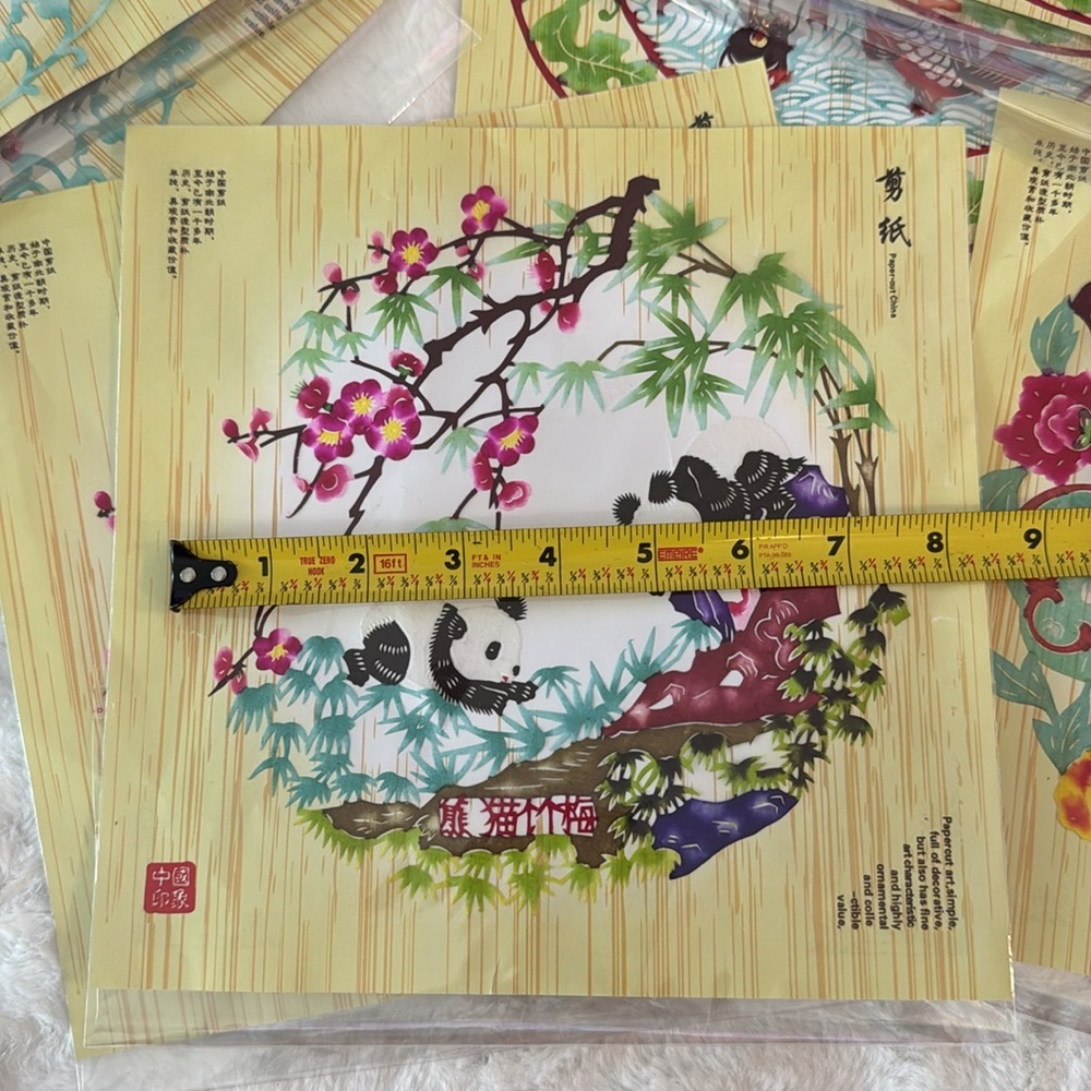Chinese Paper Cuts Traditional Folk Art Decor, 18 Vibrant Pieces- sizes 8”-9” - Picture 9 of 13